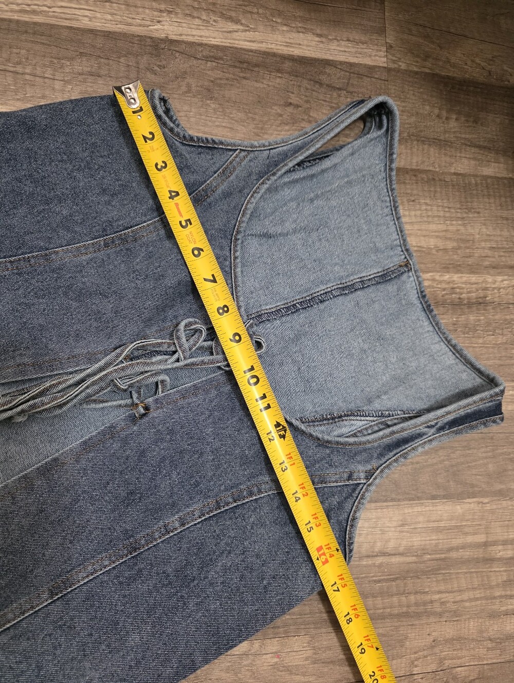 Y2K Coord Denim Mini Skirt Set Blue 90s Western Boho Layering Rock Grungecore - Picture 5 of 12